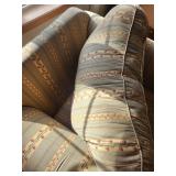 Upholstered Armchair with Floral Stripe Pattern, 45x40x30 Inches