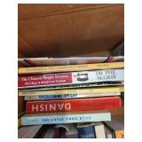 Box of Assorted Books Including Almanacs, Self-Help, and Travel Guides
