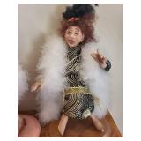 Set of 3 Handmade Character Dolls with Vintage Costumes and Stands