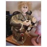 Set of 3 Handmade Character Dolls with Vintage Costumes and Stands