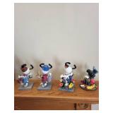 Collection of 4 Figurines Featuring Snoopy and Mickey Mouse Westland Giftware