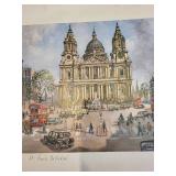 Set of 2 London City Landmark Art Prints by Alex de Andreis 1981 Times 4 Art Guildford