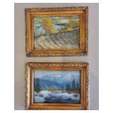 Pair of Framed Landscape Oil Paintings Signed by AL Davis