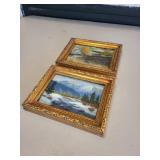 Pair of Framed Landscape Oil Paintings Signed by AL Davis