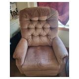 Plush Dusty Rose Pink Upholstered Recliner Armchair