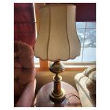Vintage Brass Table Lamp with Fabric Shade