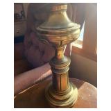 Vintage Brass Table Lamp with Fabric Shade