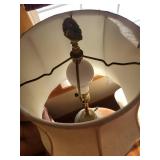 Vintage Brass Table Lamp with Fabric Shade