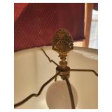 Vintage Brass Table Lamp with Fabric Shade