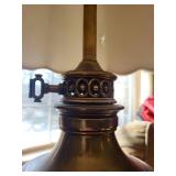 Vintage Brass Table Lamp with Fabric Shade