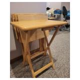 Set of 4 Wooden Folding TV Trays