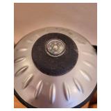 Camping Essentials Set with Lantern, Flexible Tripod, Air Pump, and Inflatable Mattress in Striped Tote