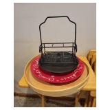 Group of Serving Pieces with Metal Caddy, Bowls, Cookie Plate, and Wooden Tray