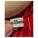 Suzanne Gibson 1980 Porcelain Doll with Red Dress and Eiffel Tower Metal Sculpture