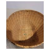 Large Woven Wicker Basket with Handles and Small Handheld Basket