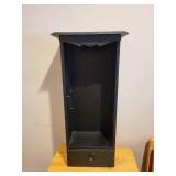 Black Wooden Wall Shelf Cabinet with Drawer, 27x12 Inches