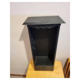 Black Wooden Wall Shelf Cabinet with Drawer, 27x12 Inches