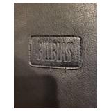 Bill Blass Black Leather Briefcase with Shoulder Strap