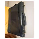 Bill Blass Black Leather Briefcase with Shoulder Strap