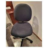 Adjustable Black Office Chair with Foot Ring and Wheels