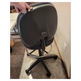Adjustable Black Office Chair with Foot Ring and Wheels