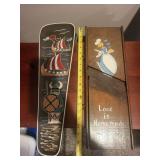Vintage Norwegian Viking Wall Plaque and Decorative Wood Slicer Duo