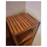 4-Tier Wooden Slatted Shelf Unit, 15x15x55 Inches