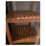 4-Tier Wooden Slatted Shelf Unit, 15x15x55 Inches