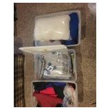 Lot of Fabric Pieces, Fleece, Disney Prints, and Poly Plus Filling