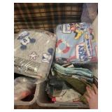 Lot of Fabric Pieces, Fleece, Disney Prints, and Poly Plus Filling