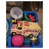 Large Collection of Kids Toys with Vehicles, Blocks, and Accessories