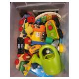 Large Collection of Kids Toys with Vehicles, Blocks, and Accessories