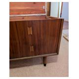 Lane Cedar Chest Bench with Black Cushion Top and Inlay Detail