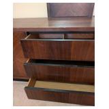 Lane Mid-Century Modern Bedroom Set with Dresser Mirrors, Nightstand and Headboard