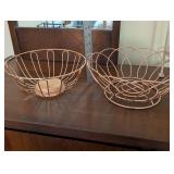 Collection of 4 Metal Kitchen Baskets and Stands