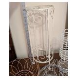 Collection of 4 Metal Kitchen Baskets and Stands