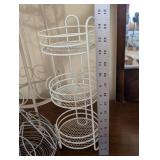 Collection of 4 Metal Kitchen Baskets and Stands