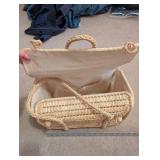 Set of 2 Woven Storage Baskets with Handles and Lid