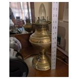 Pair of Table Lanterns - Electric Brass Lamp and LED Battery Lantern