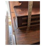 Antique Wood Writing Desk with Chair and Floral Upholstered Seat