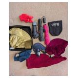 Assorted Hats and Umbrellas Collection Including The Beatles Beanie and Nike Visor