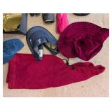 Assorted Hats and Umbrellas Collection Including The Beatles Beanie and Nike Visor