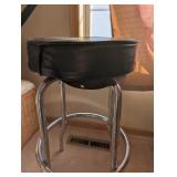 Black Vinyl Bar Stool with Chrome Frame