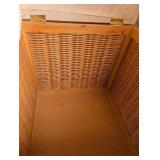 Wicker Storage Chest with Hinged Lid and Cushion Top