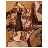 Thirty-One Utility Tote Bag Set with Purple Floral Pattern