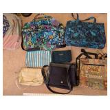 Collection of 7 Assorted Handbags and Totes Including Vera Bradley and Liz Claiborne