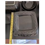 Longaberger Black Woven Traditions Stoneware Dinnerware Collection