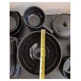 Longaberger Black Woven Traditions Stoneware Dinnerware Collection