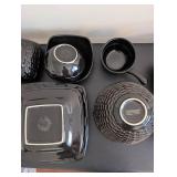Longaberger Black Woven Traditions Stoneware Dinnerware Collection