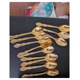 Gold-Tone Flatware Set with Decorative Case - 42 Pieces